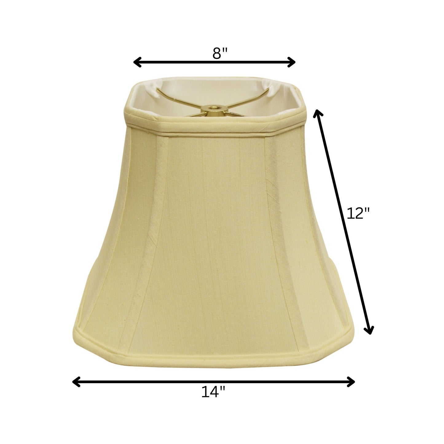 14" Antique White Slanted Square Bell Monay Shantung Lampshade