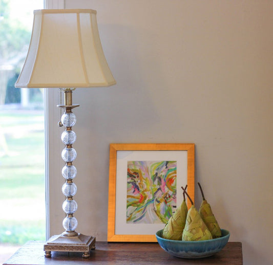 Ivory Monay Shantung Silk Square Lamp Shade