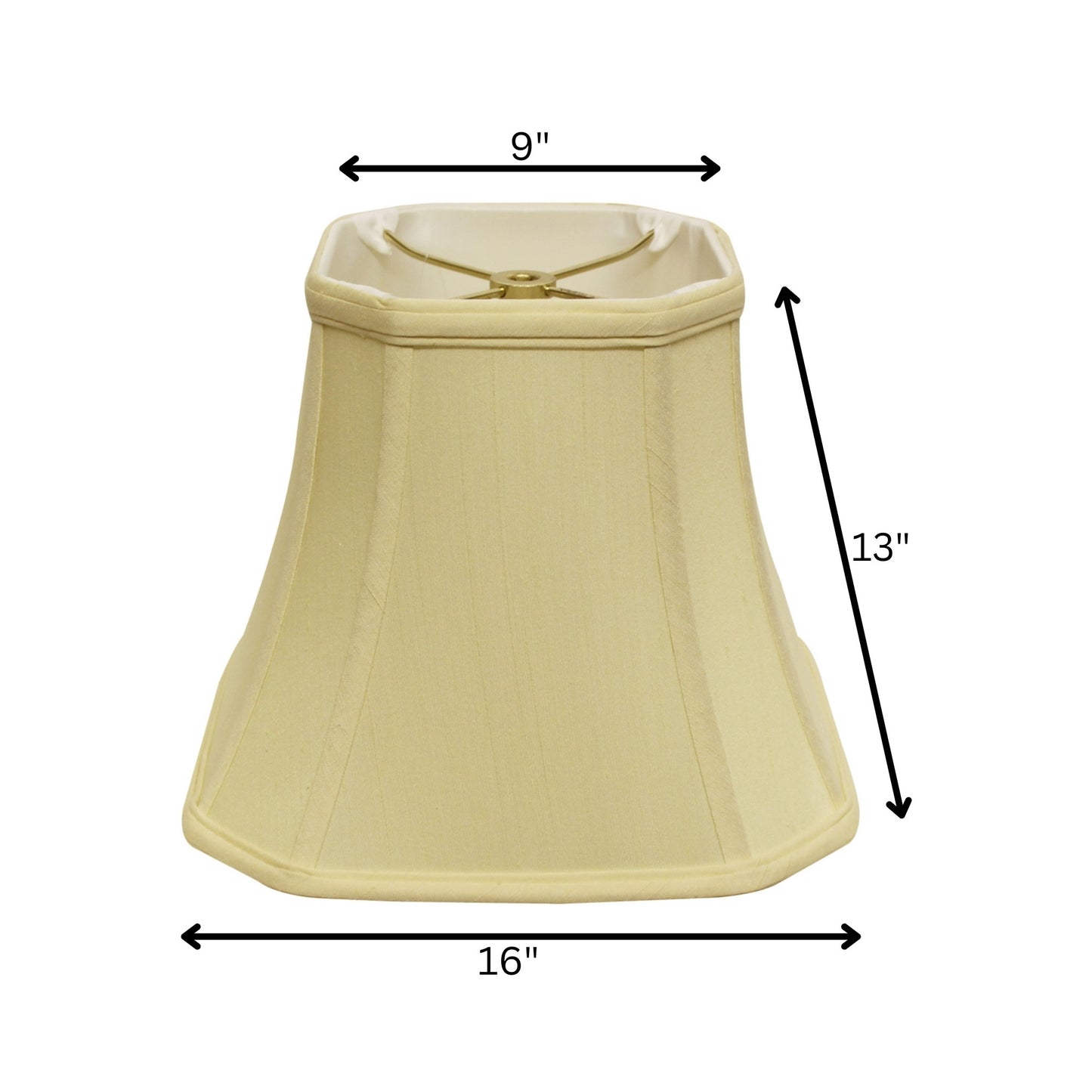 16" Antique White Slanted Square Bell Monay Shantung Lampshade