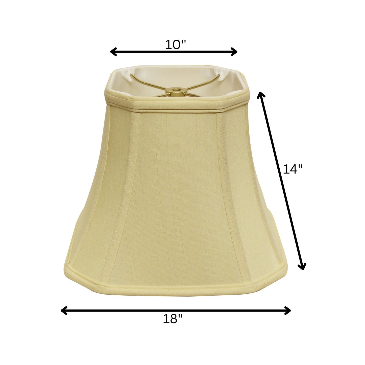18" Antique White Slanted Square Bell Monay Shantung Lampshade