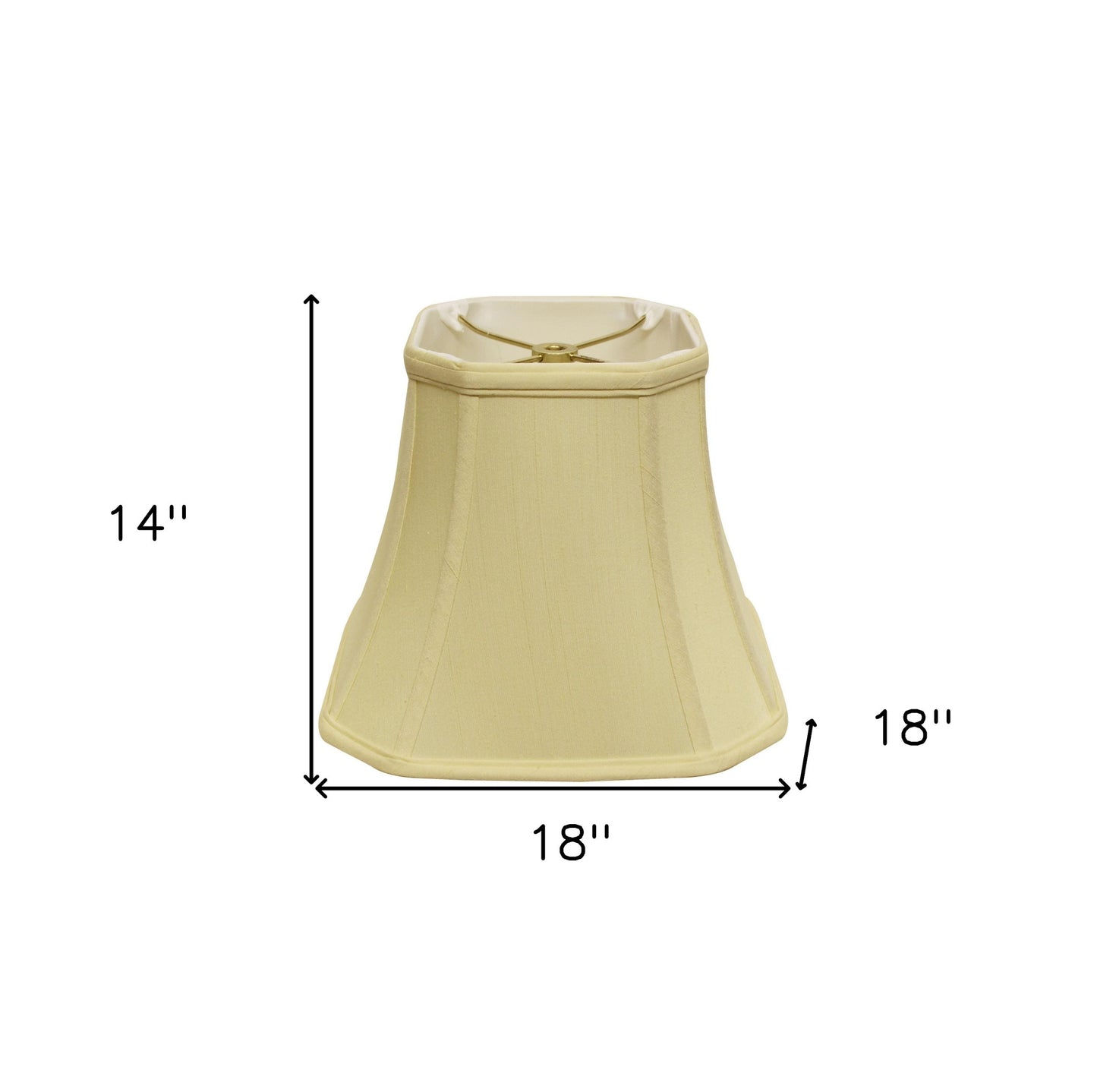 18" Antique White Slanted Square Bell Monay Shantung Lampshade