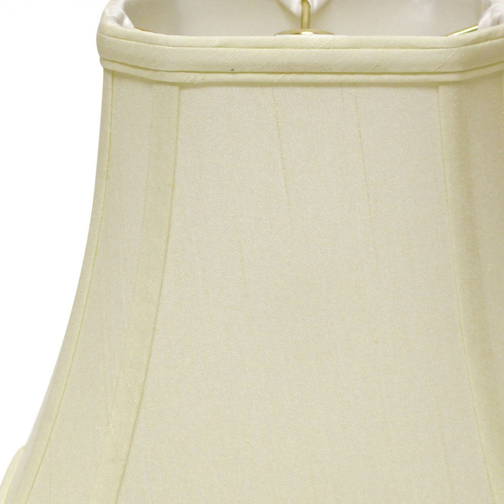 12" Ivory Slanted Rectangle Bell Monay Shantung Lampshade
