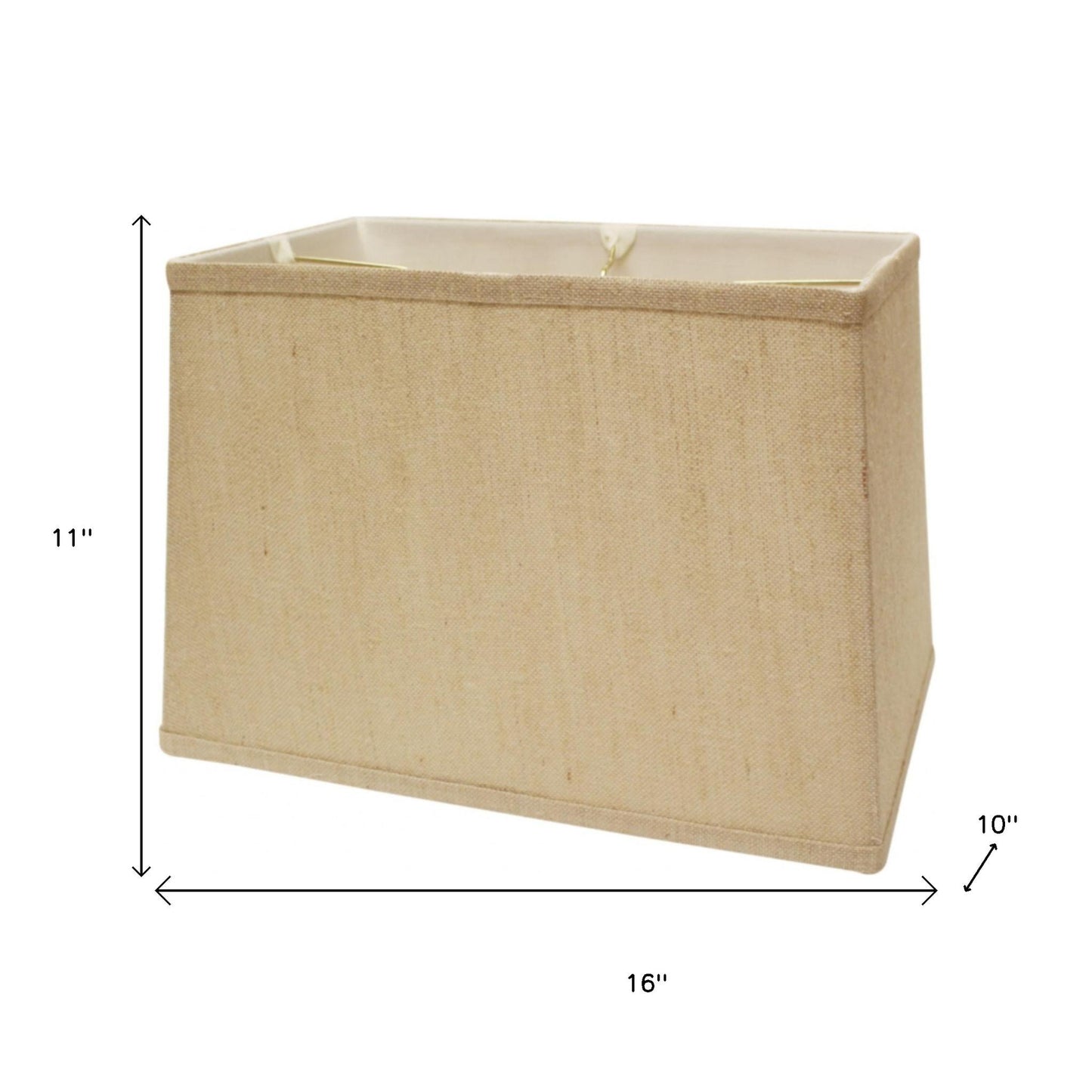 16" Golden Fiber Throwback Rectangle Burlap Lampshade