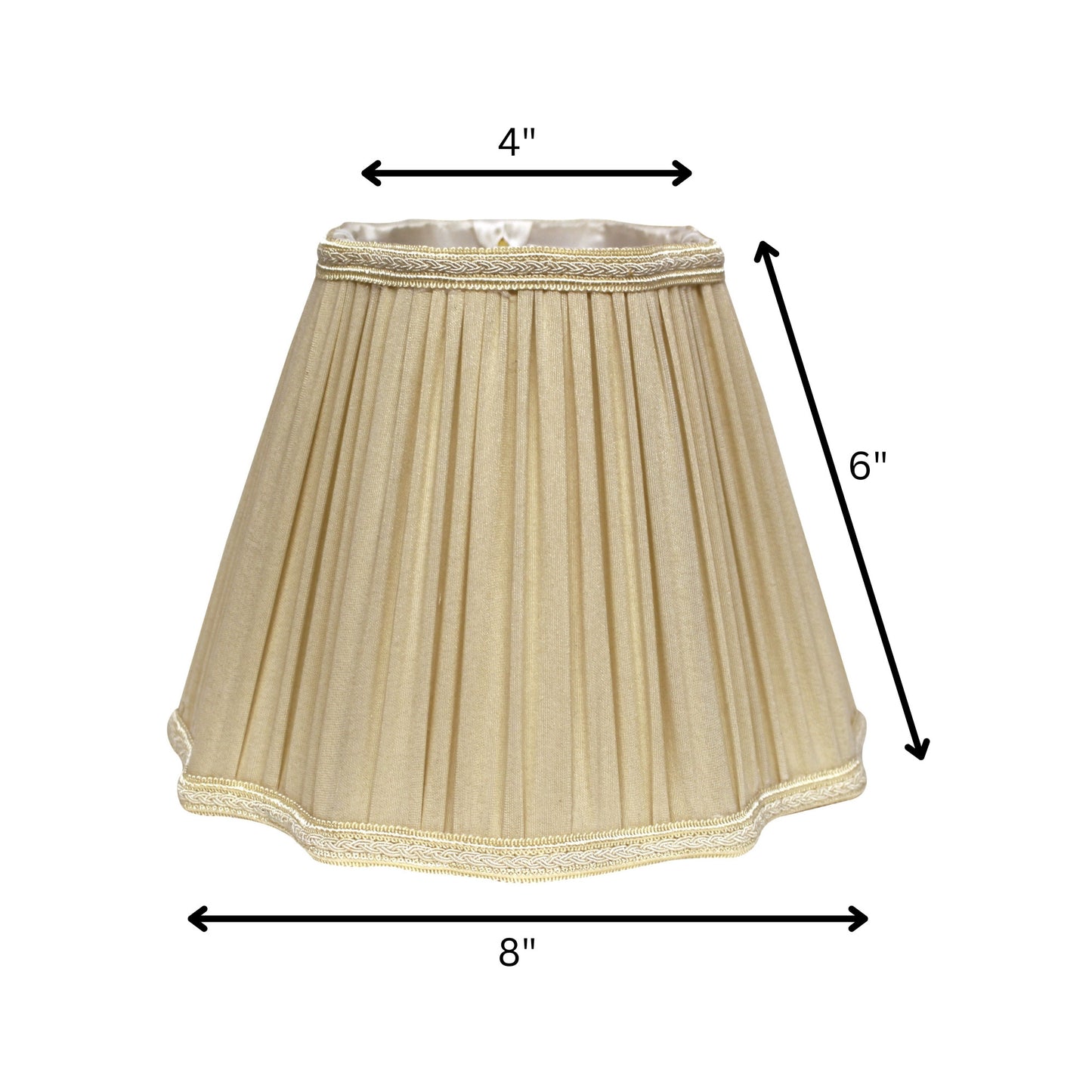 8" Pearl Grey Slanted Fancy Square Shantung Lampshade
