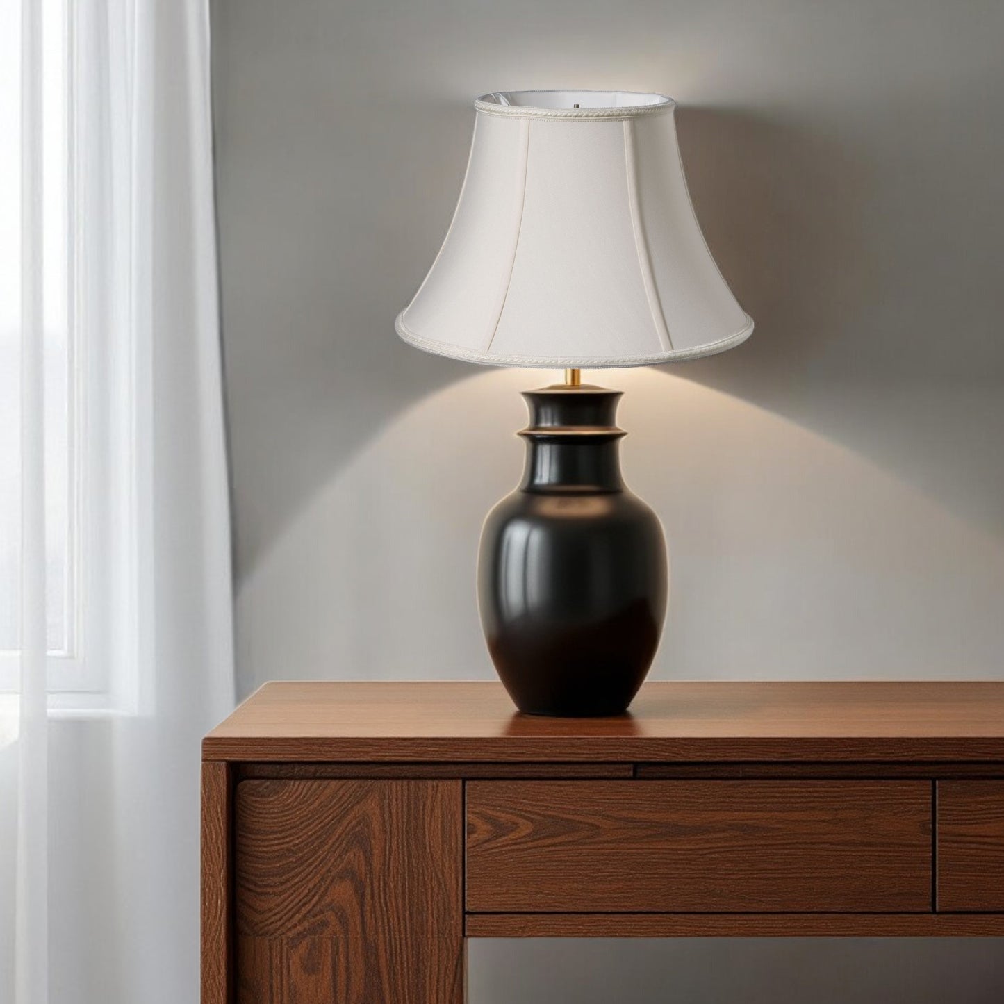 16" Cream Slanted Bell Shantung Lampshade