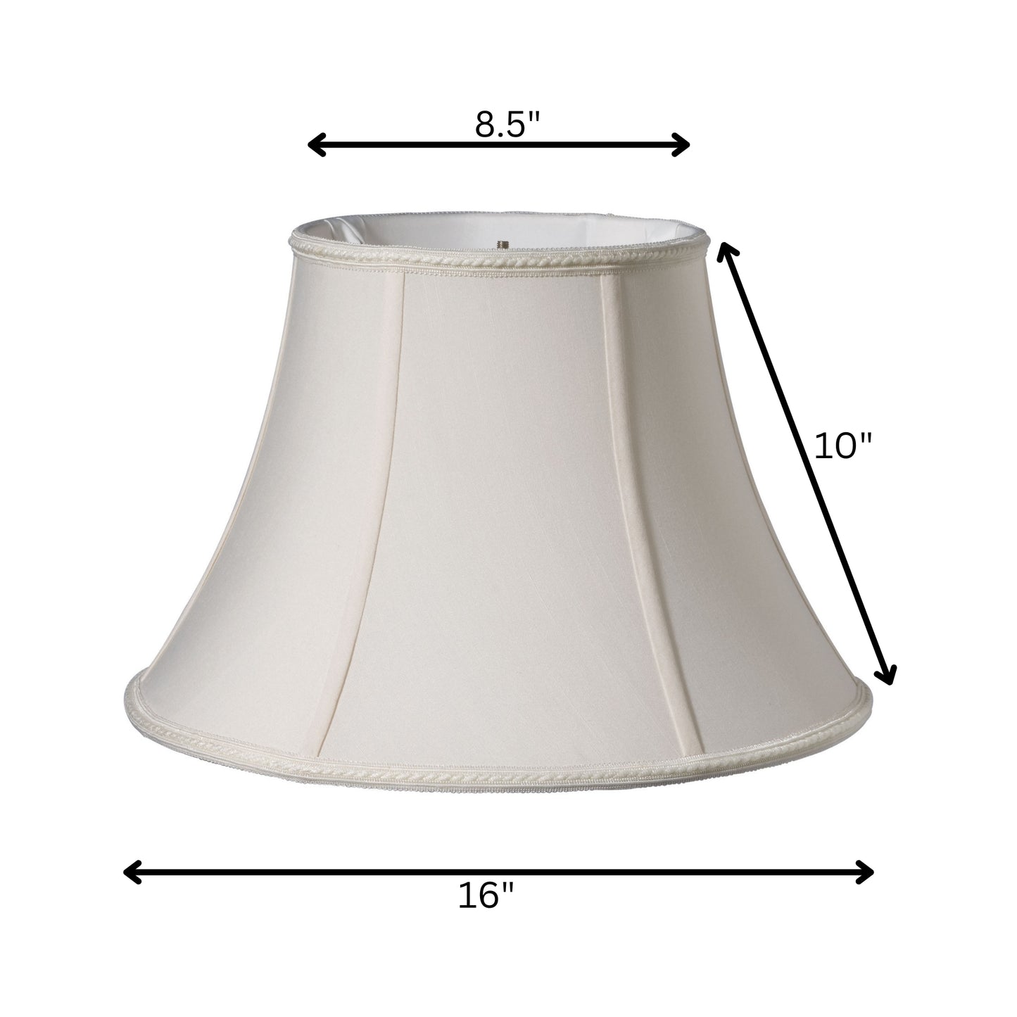 16" Cream Slanted Bell Shantung Lampshade