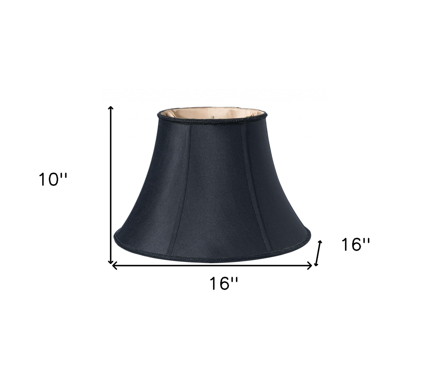 16" Black Slanted Bell Shantung Lampshade