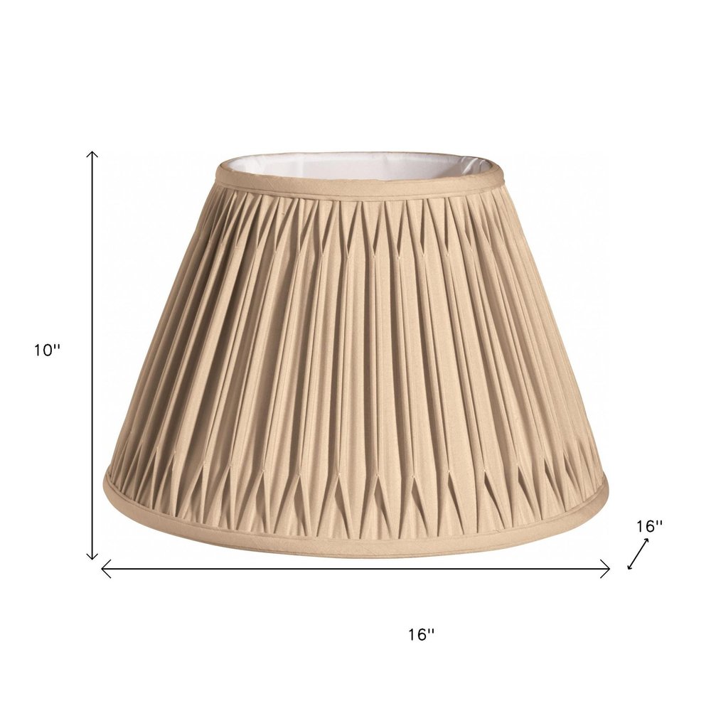 Gold Shantung Silk Pleated Bell Lamp Shade