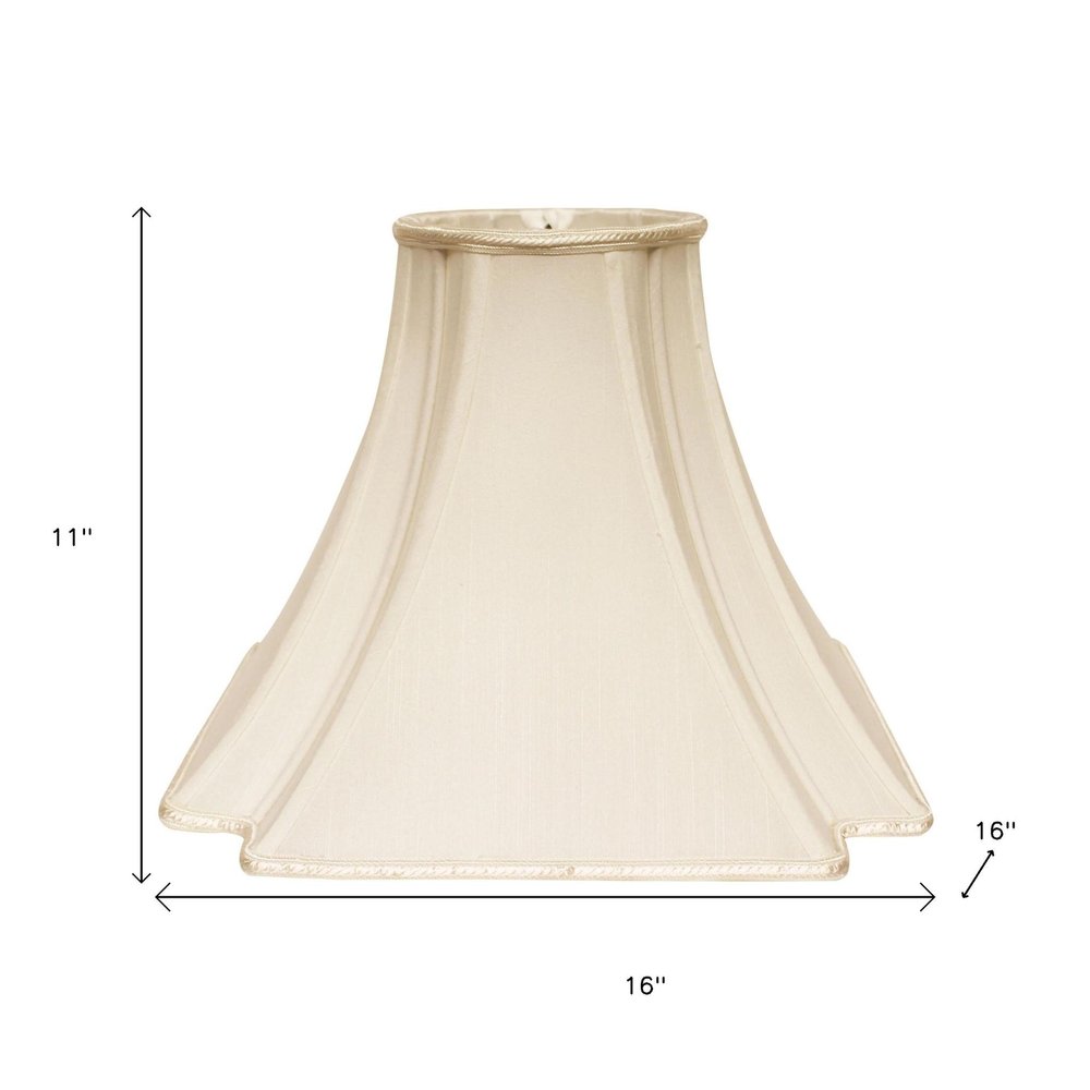 Ivory Shantung Silk Square Lamp Shade