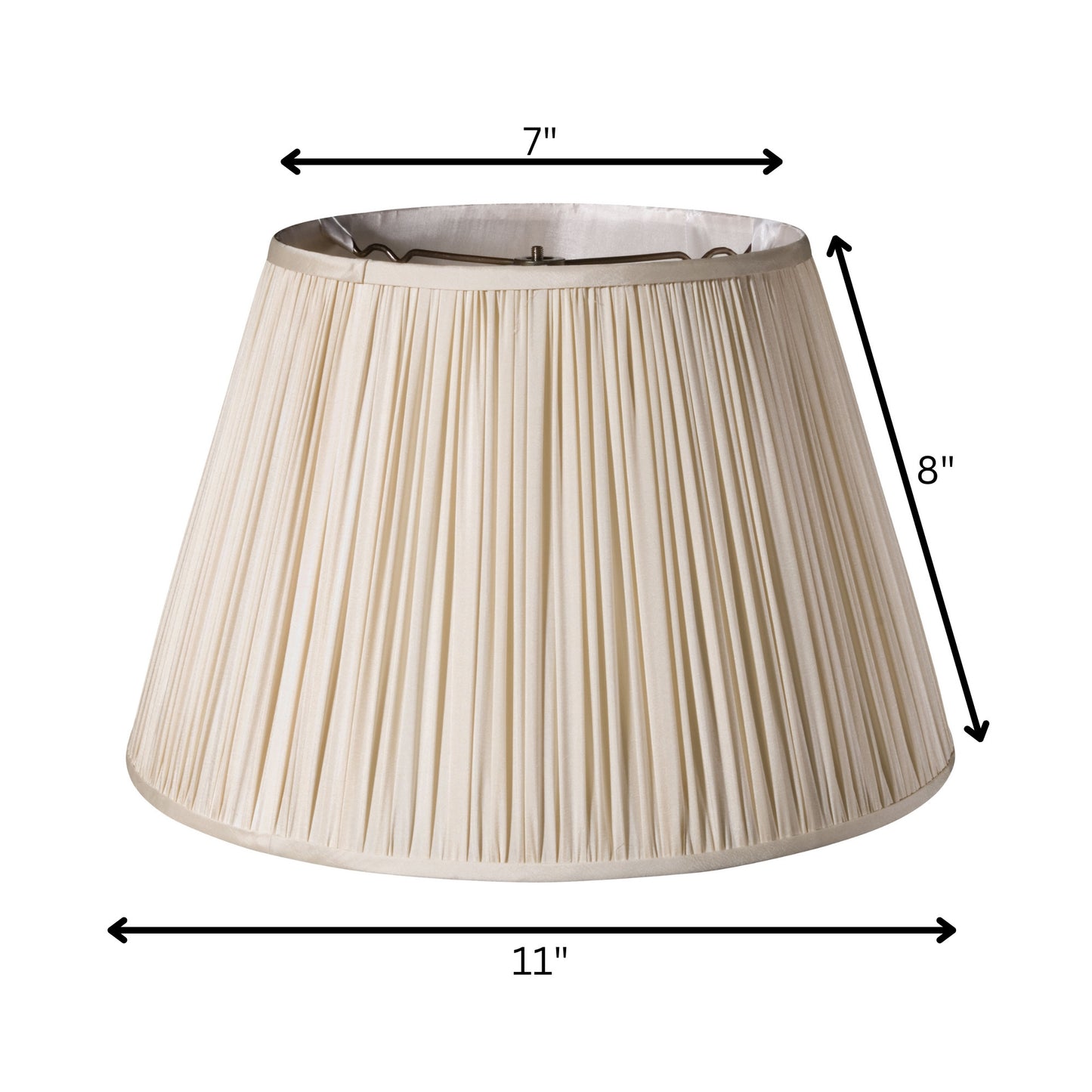 11" Pale Grey Slanted Pleated Tafetta Lampshade