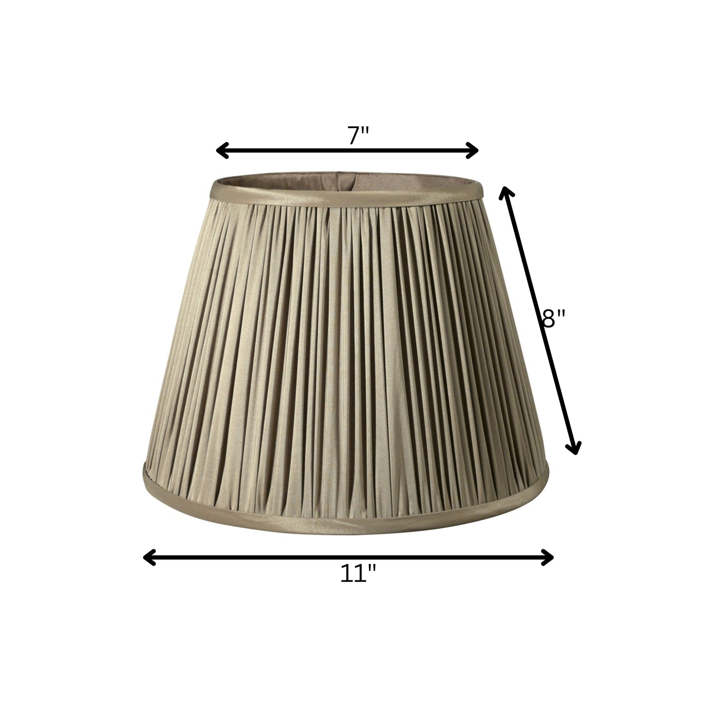 11" Ash Slanted Pleated Tafetta Lampshade