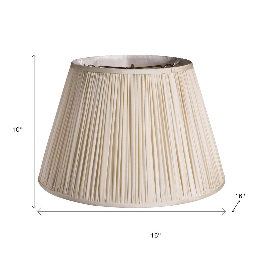 Cream Taffeta Pleated Empire Lamp Shade