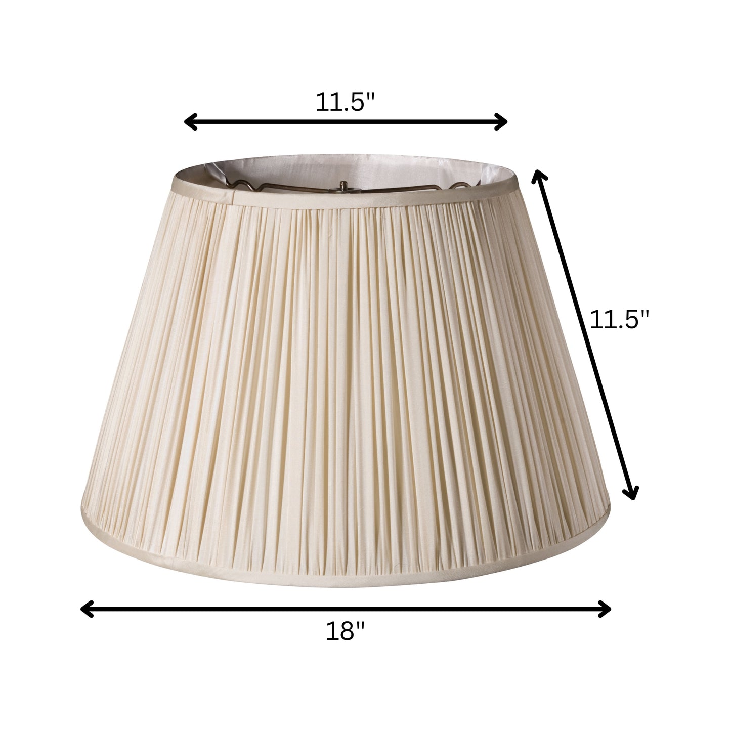 18" Pale Grey Slanted Pleated Tafetta Lampshade