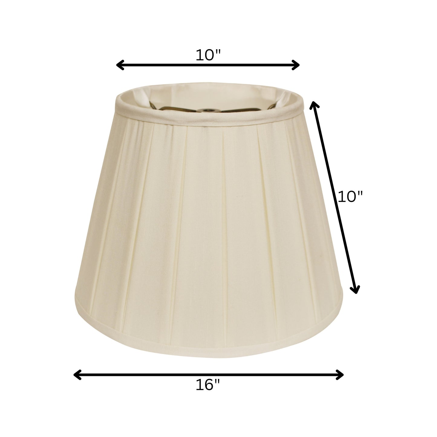 16" Ivory Slanted Crimped Box Shantung Lampshade