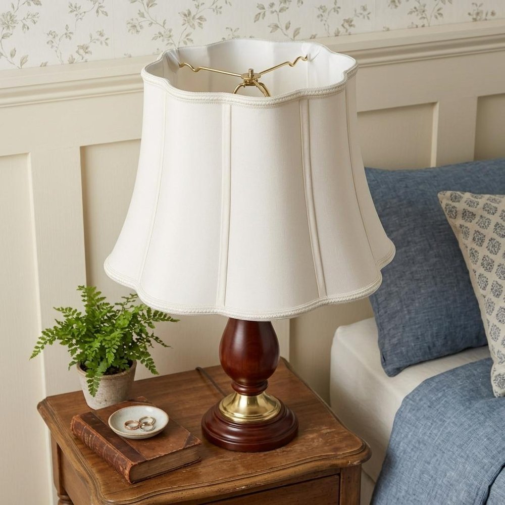 White Shantung Silk Novelty Lamp Shade