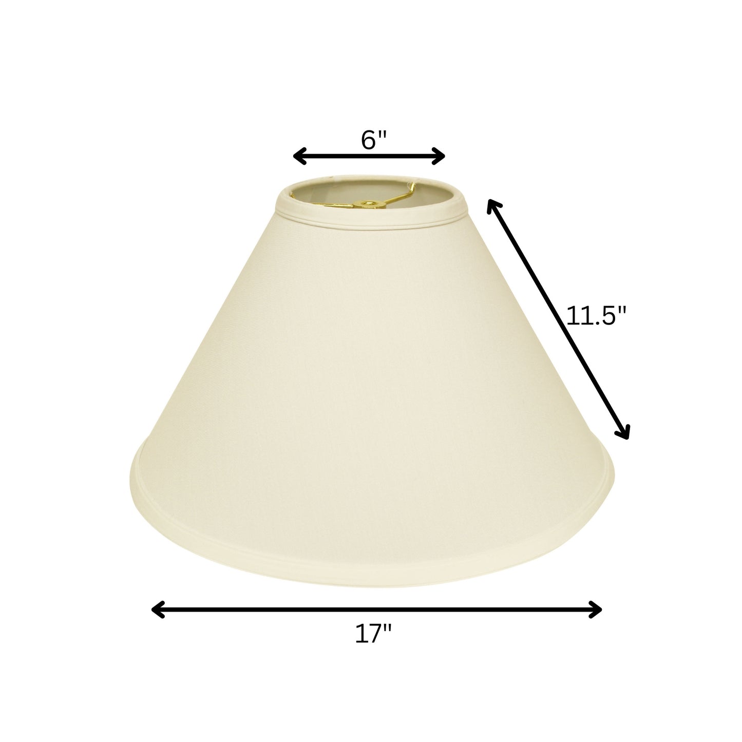 17" Ivory Deep Cone Slanted No Slub Lampshade