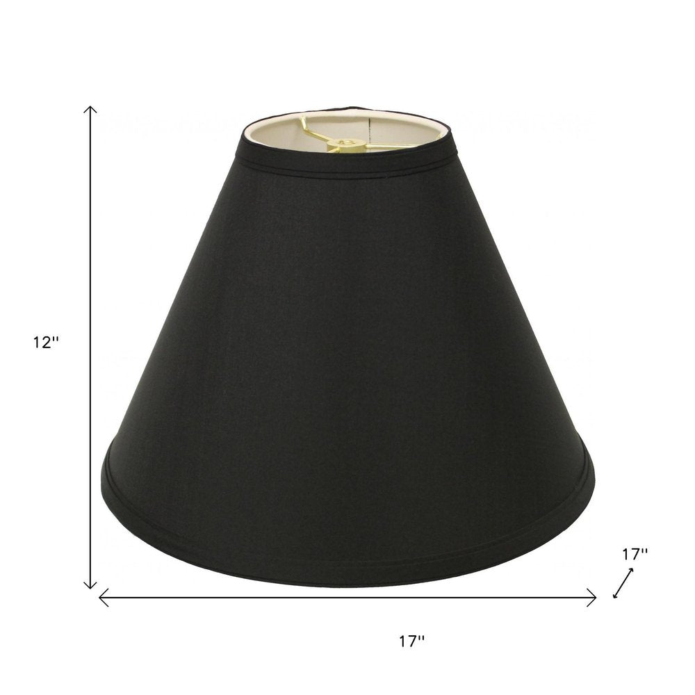 Black Shantung Silk Cone Lamp Shade
