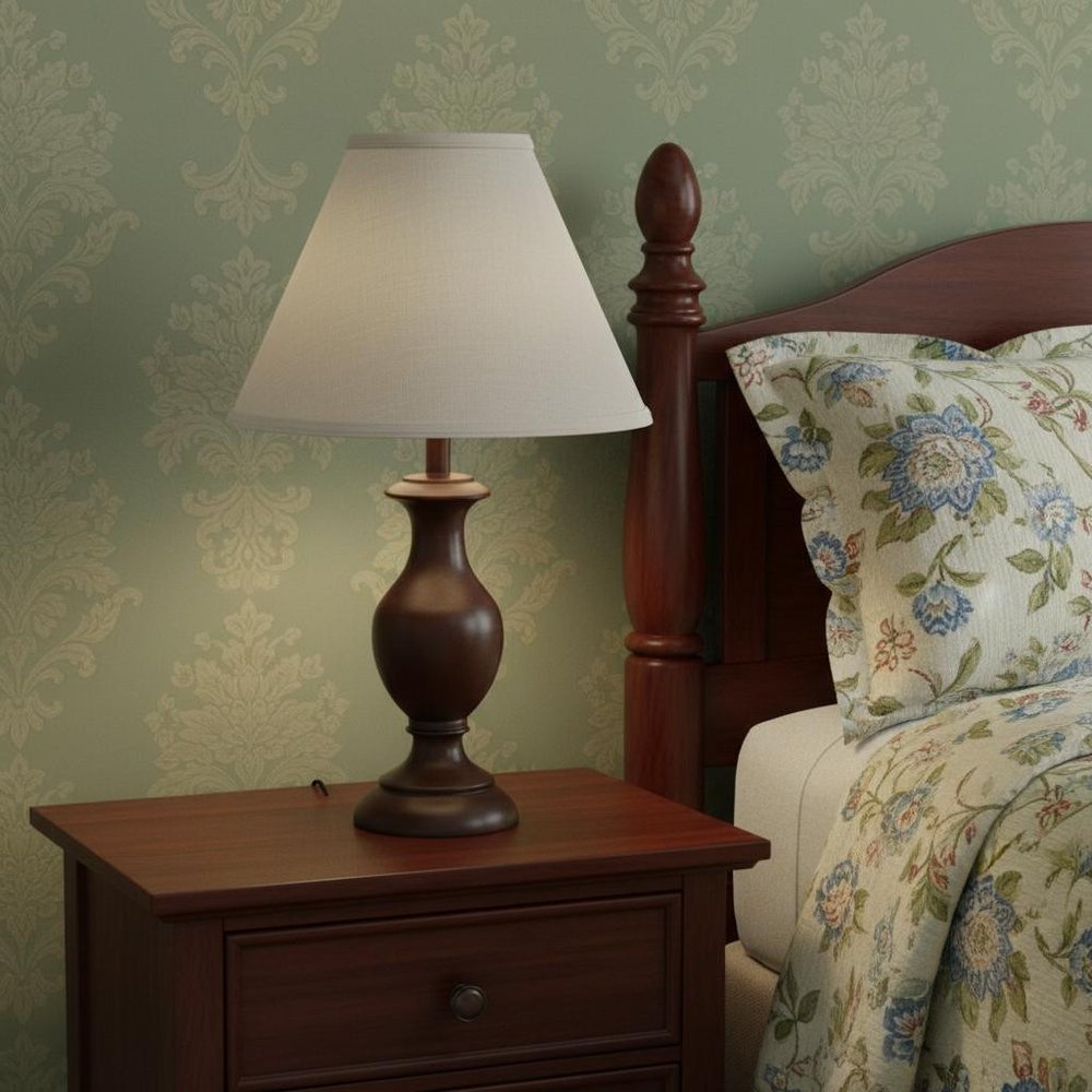 Off White Linen Cone Lamp Shade