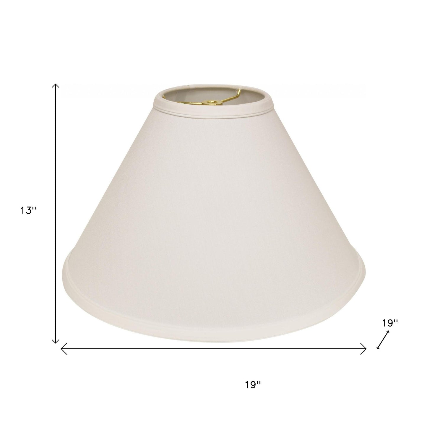 19" White Deep Cone Slanted No Slub Lampshade