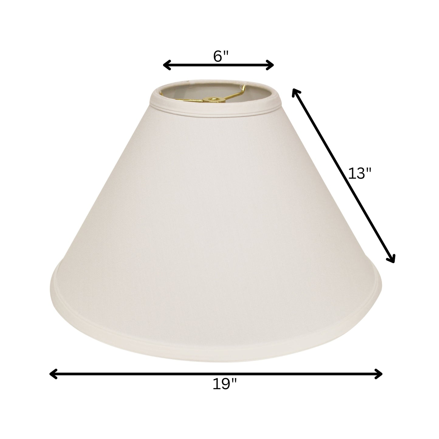 19" White Deep Cone Slanted No Slub Lampshade