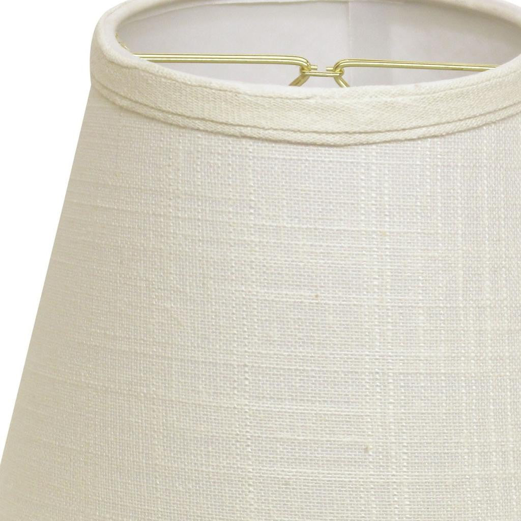 8" White Empire Hardback Slanted Linen Lampshade