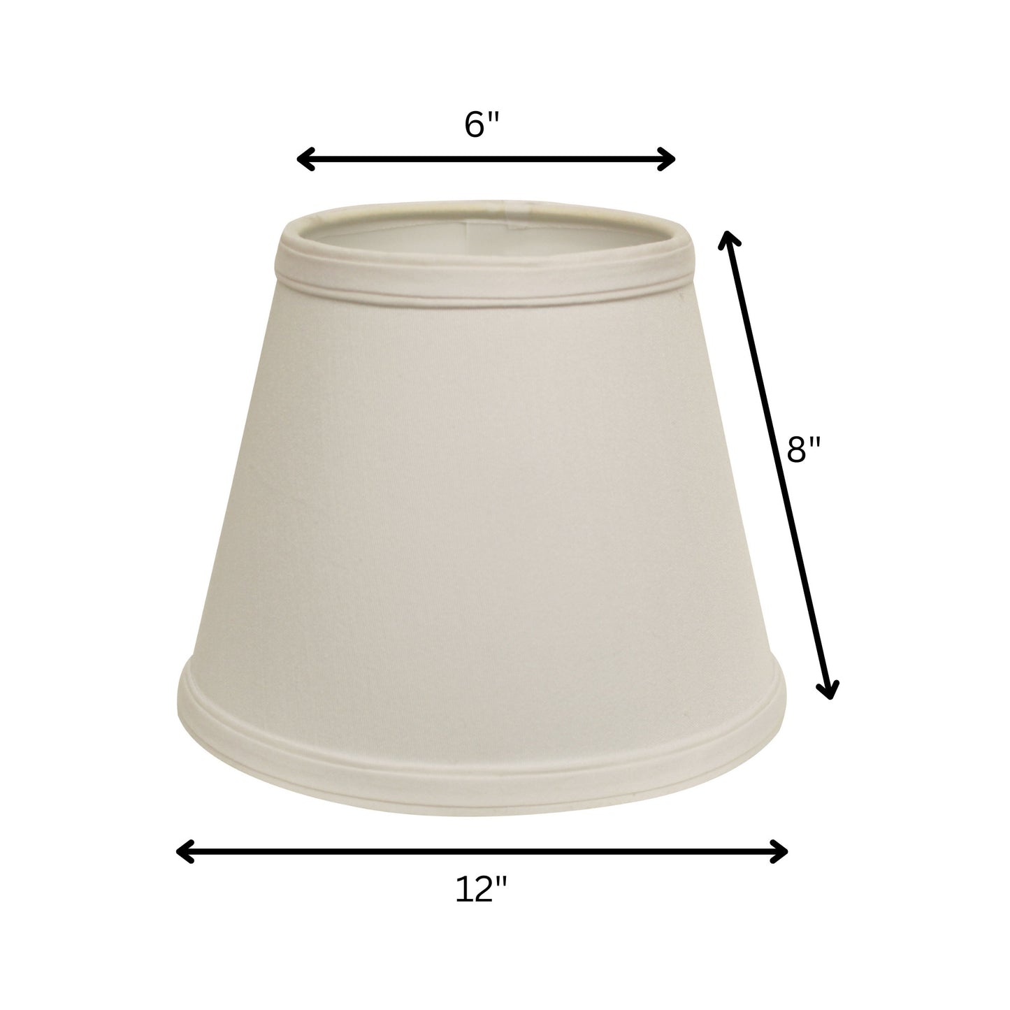 12" White Empire Hardback Slanted No Slub Lampshade