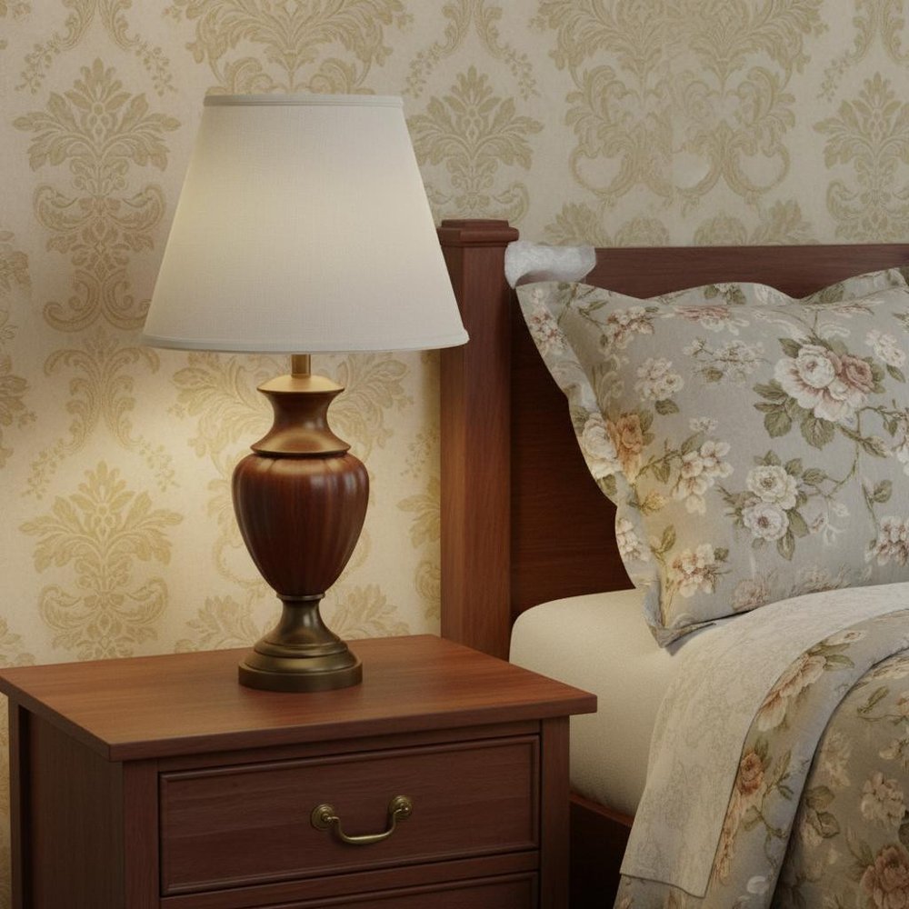 White Linen Empire Lamp Shade