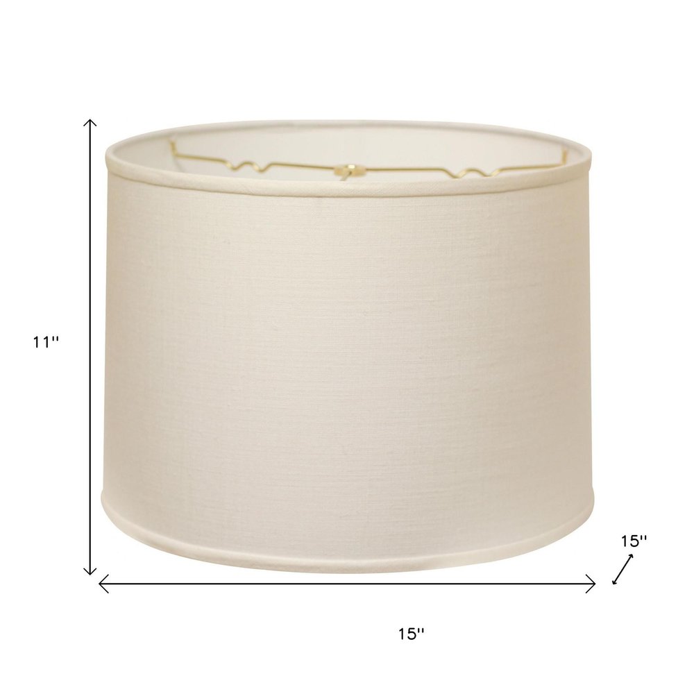 White Linen Drum Lamp Shade