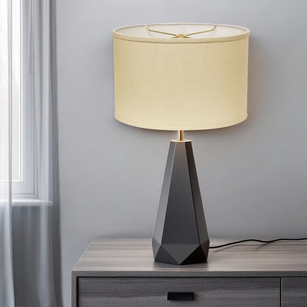 White Linen Oval Lamp Shade
