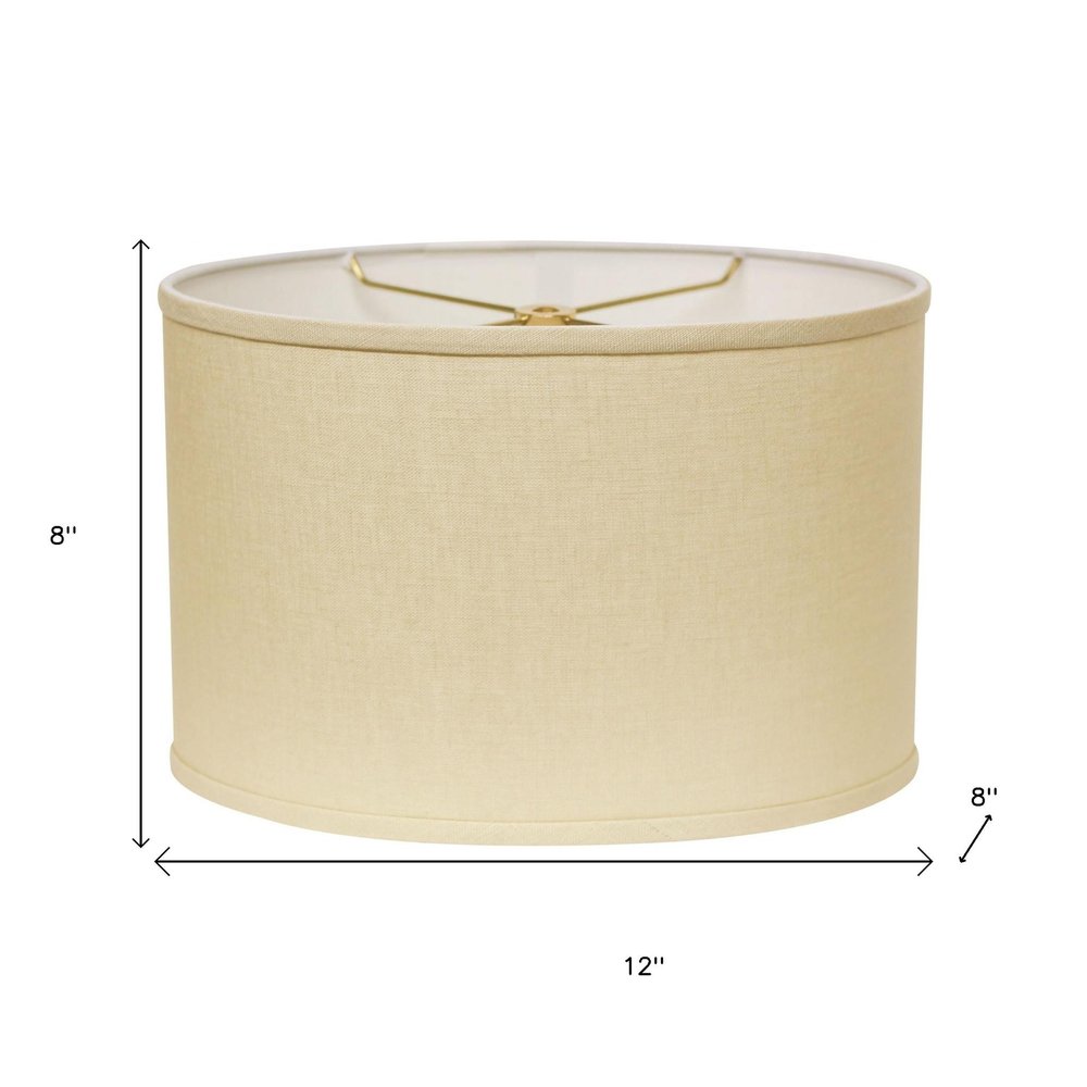 White Linen Oval Lamp Shade