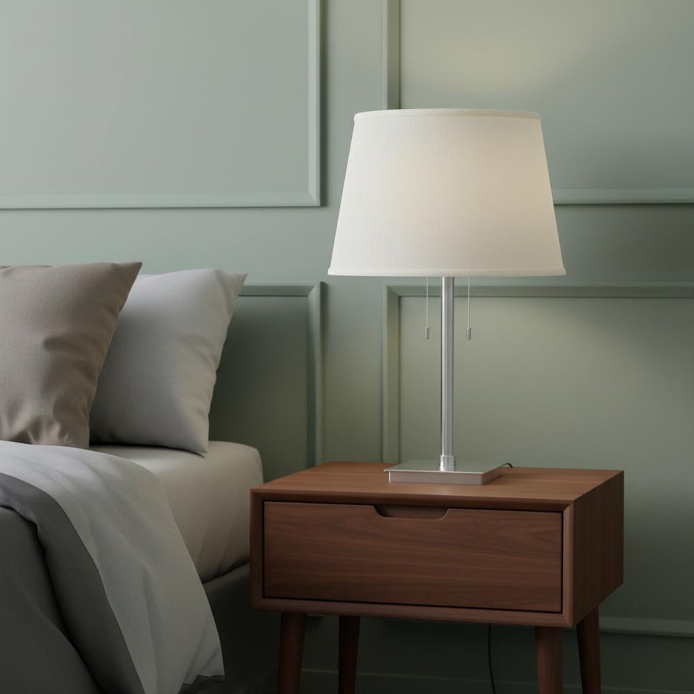 White Linen Empire Lamp Shade