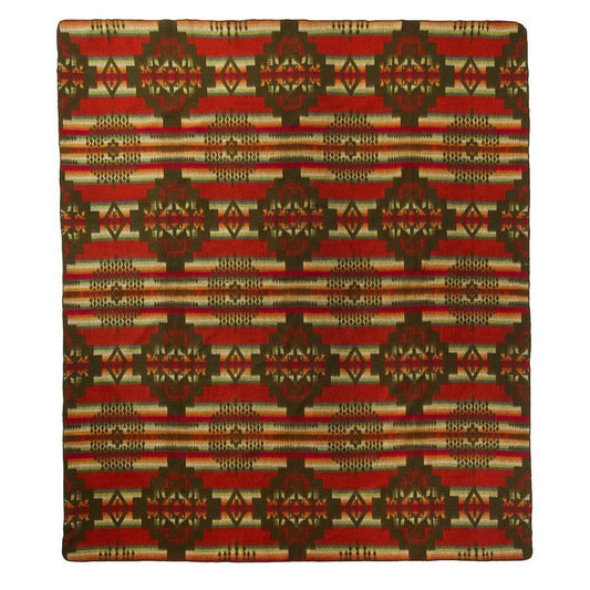 Olive Green Woven Acrylic Reversable Queen Blanket