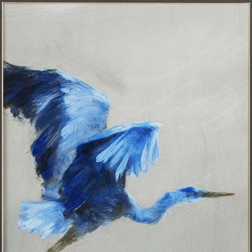 Set of Two Blue Heron Framed Art