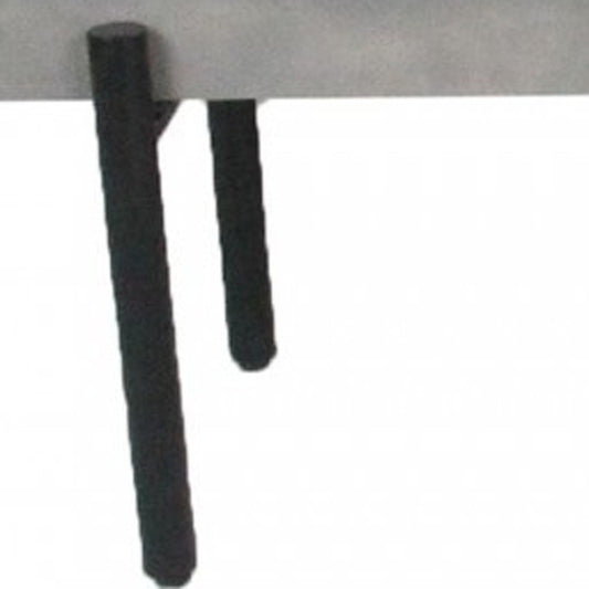 63" Gray And Black Iron and Concrete Dining Bench