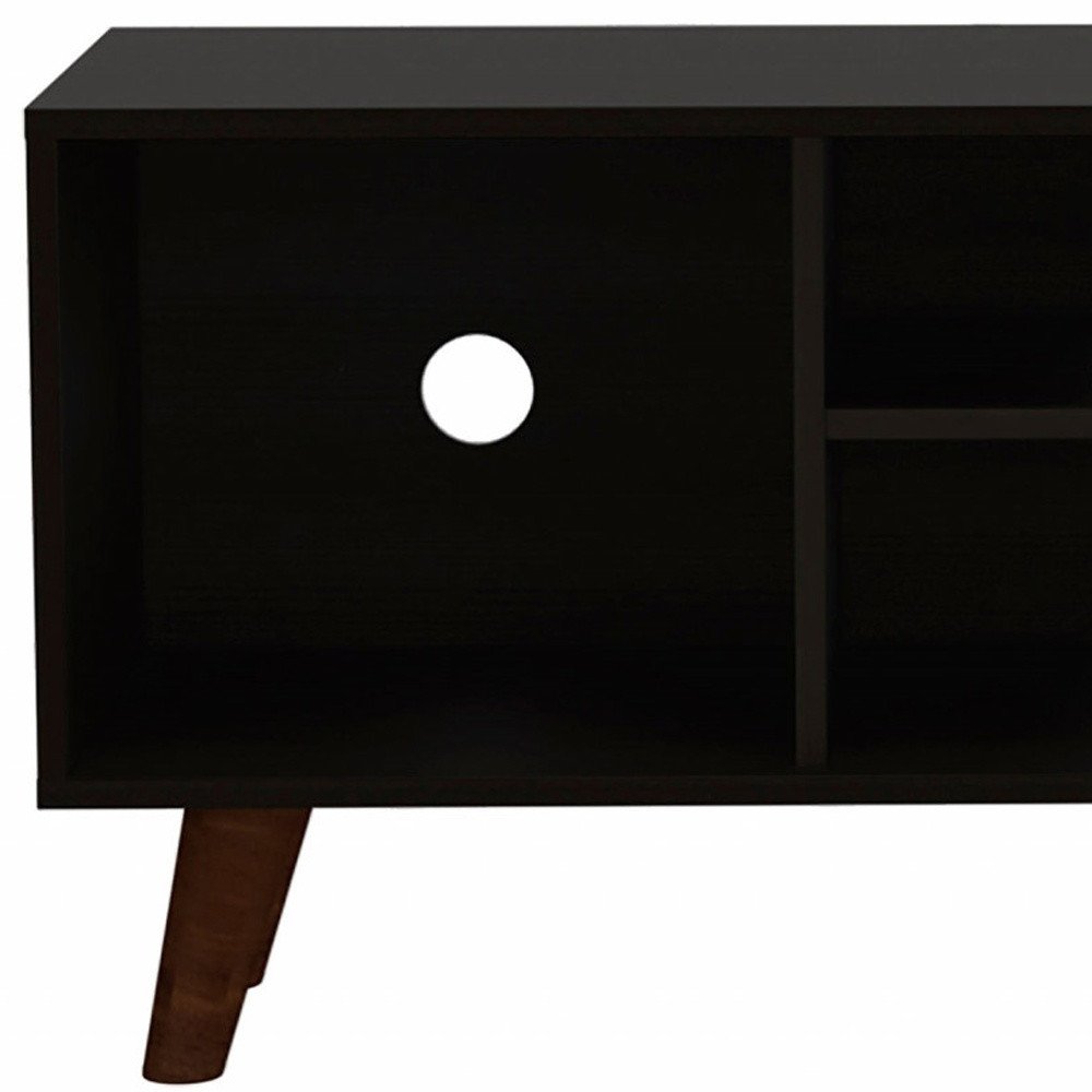 45" Black Open Shelving TV Stand