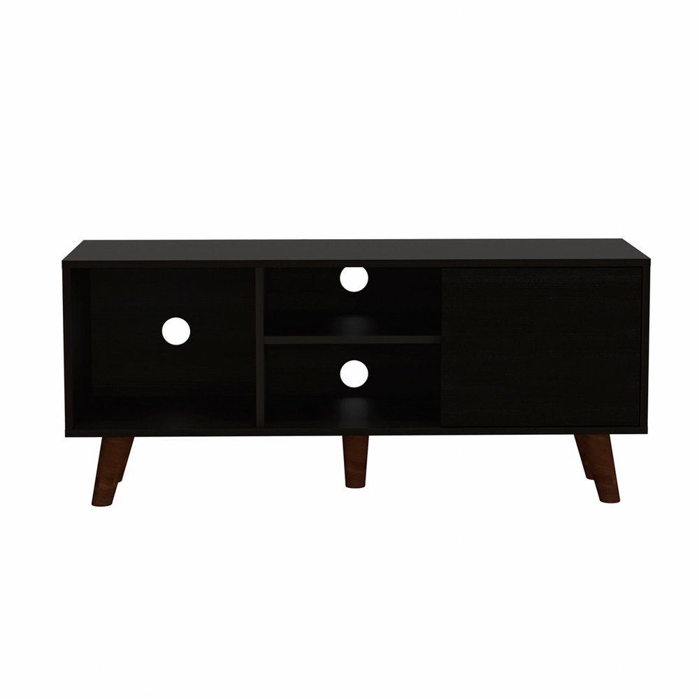 45" Black Open Shelving TV Stand