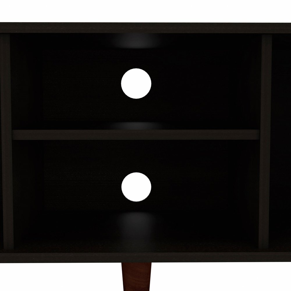 45" Black Open Shelving TV Stand