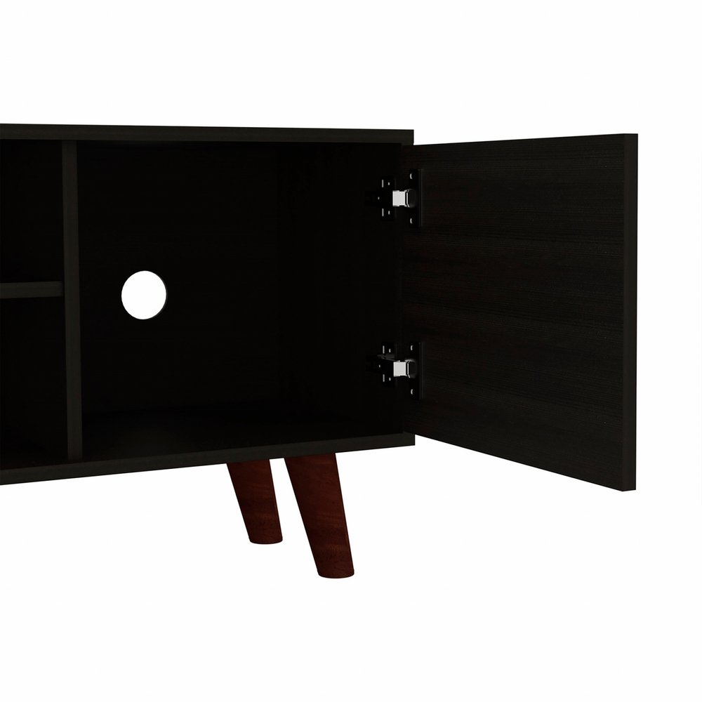 45" Black Open Shelving TV Stand