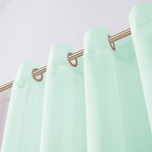 Set of Two 84" Aqua Solid Modern Window Panels