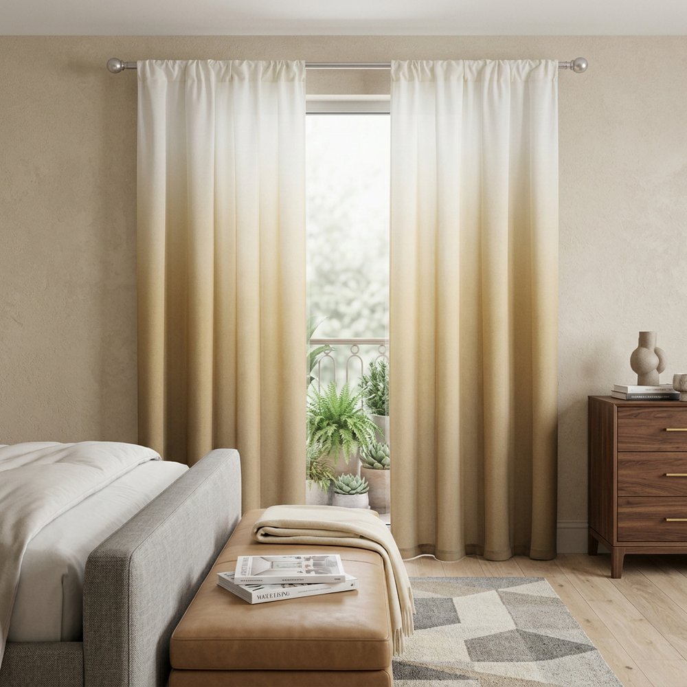 Set of Two 84" Gold Ombre Shades Window Panels