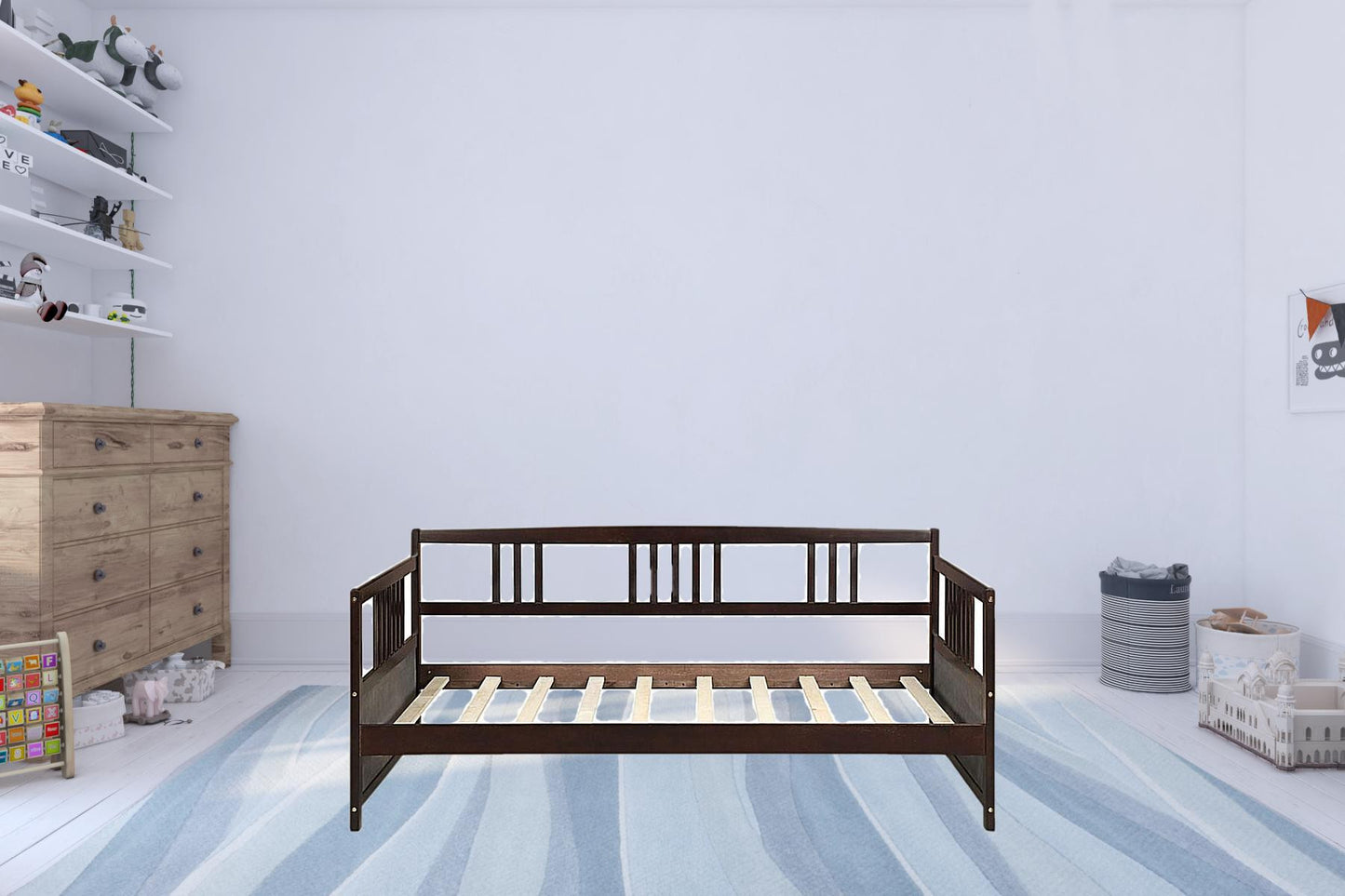 White Wood Twin Bed Frame