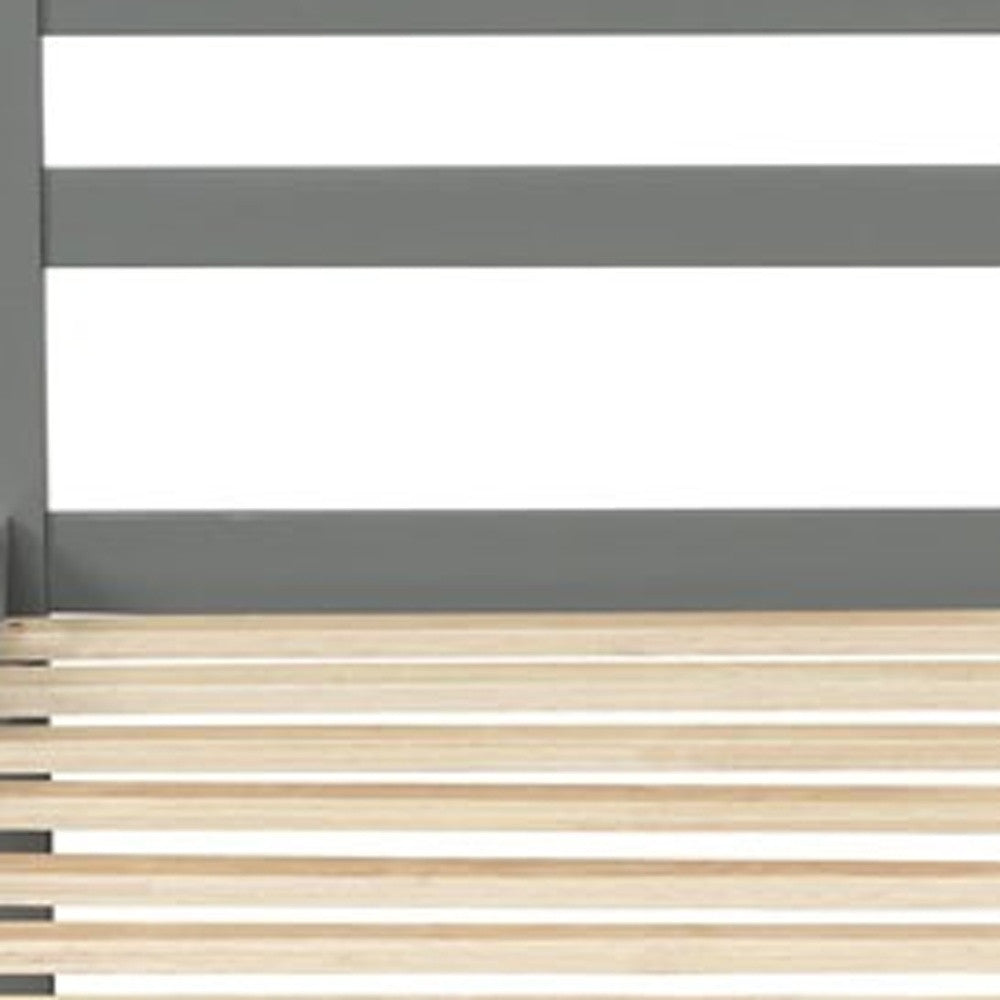 Gray Wood Full With Two Drawers Bed Frame