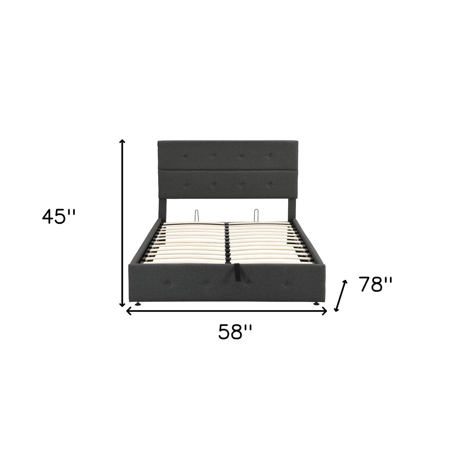 Gray Tufted Linen Blend Full Bed Frame