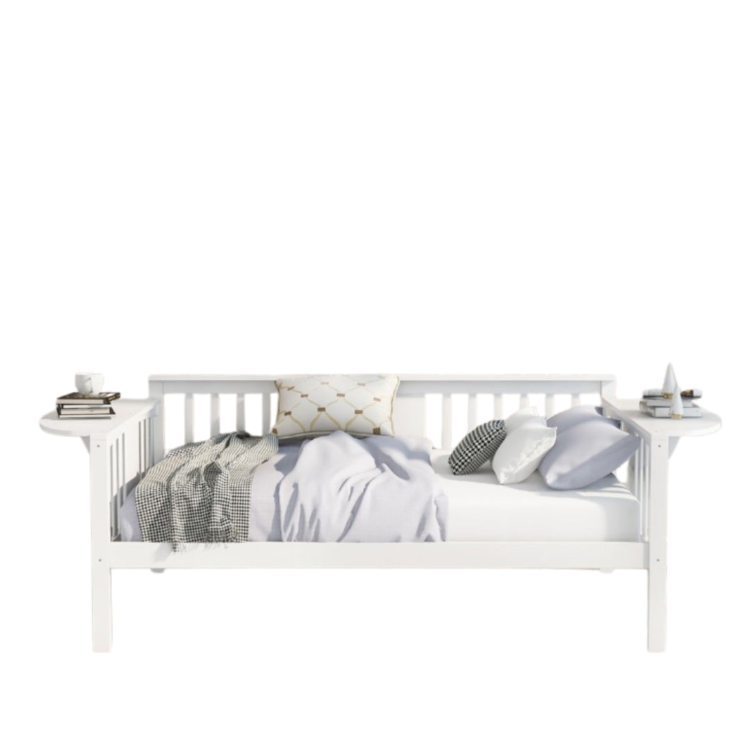 White Wood Full Bed Frame