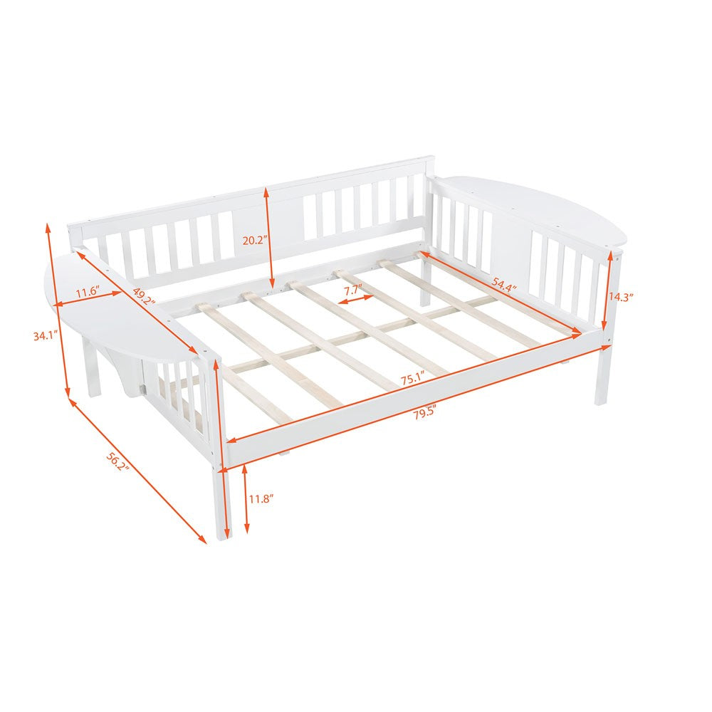 White Wood Full Bed Frame