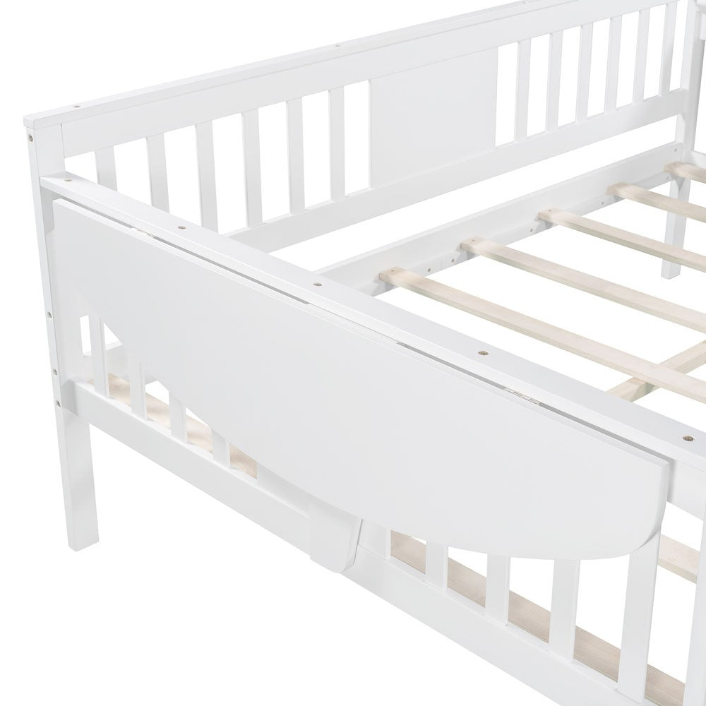 White Wood Full Bed Frame