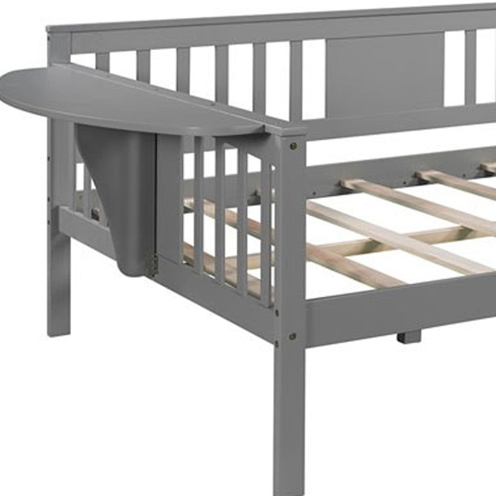 Gray Wood Full Bed Frame