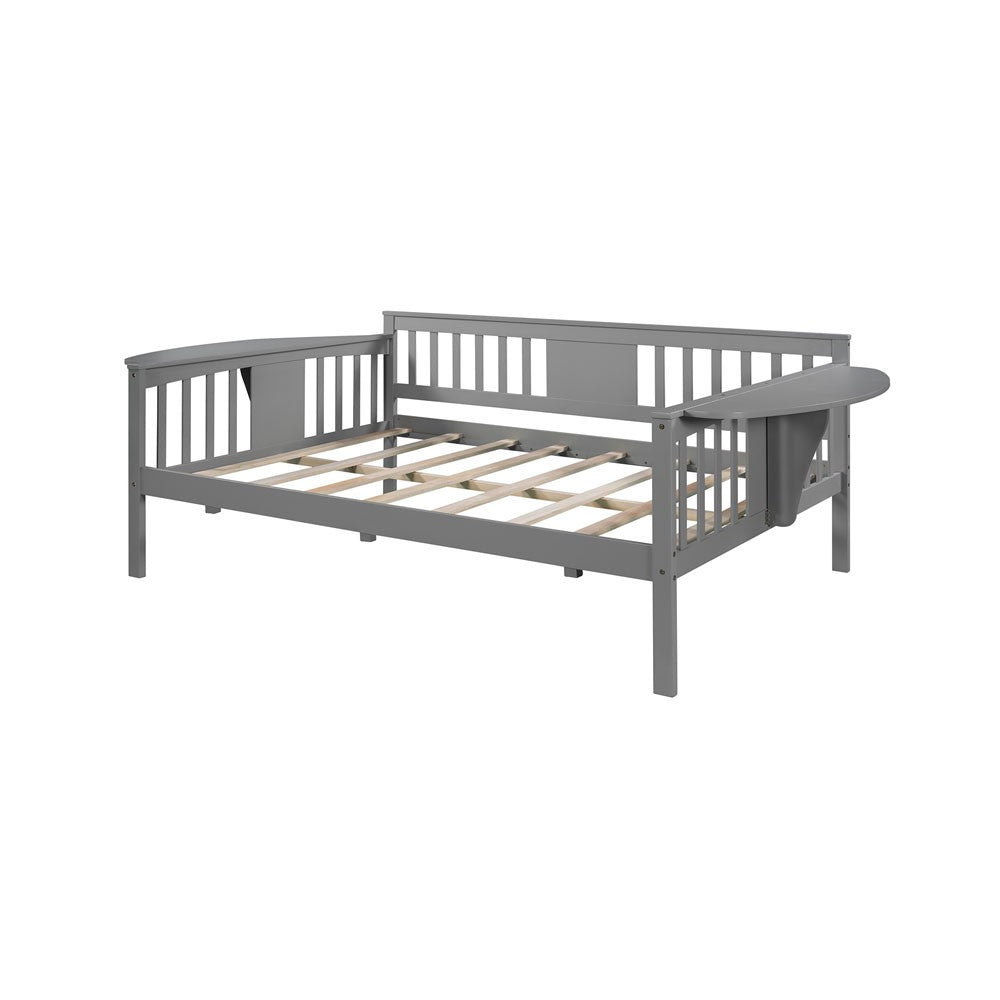 Gray Wood Full Bed Frame