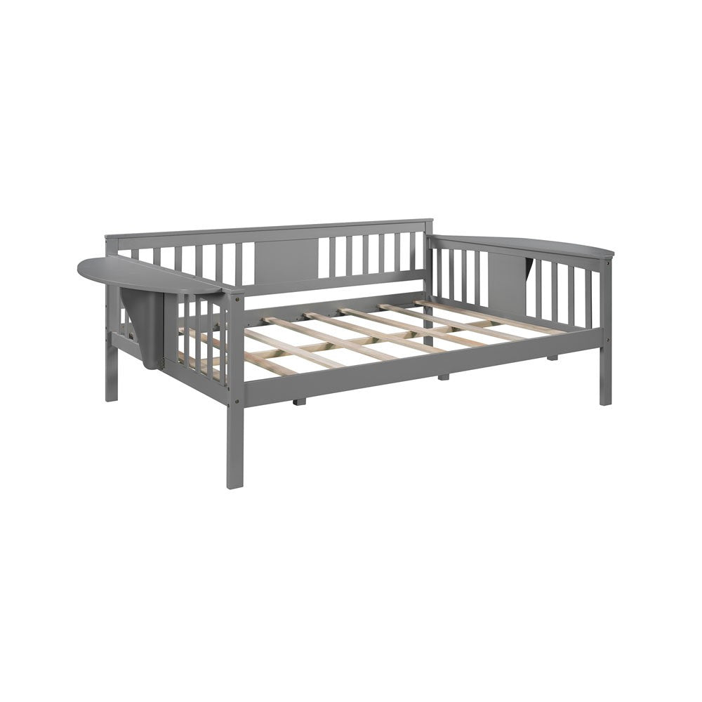Gray Wood Full Bed Frame