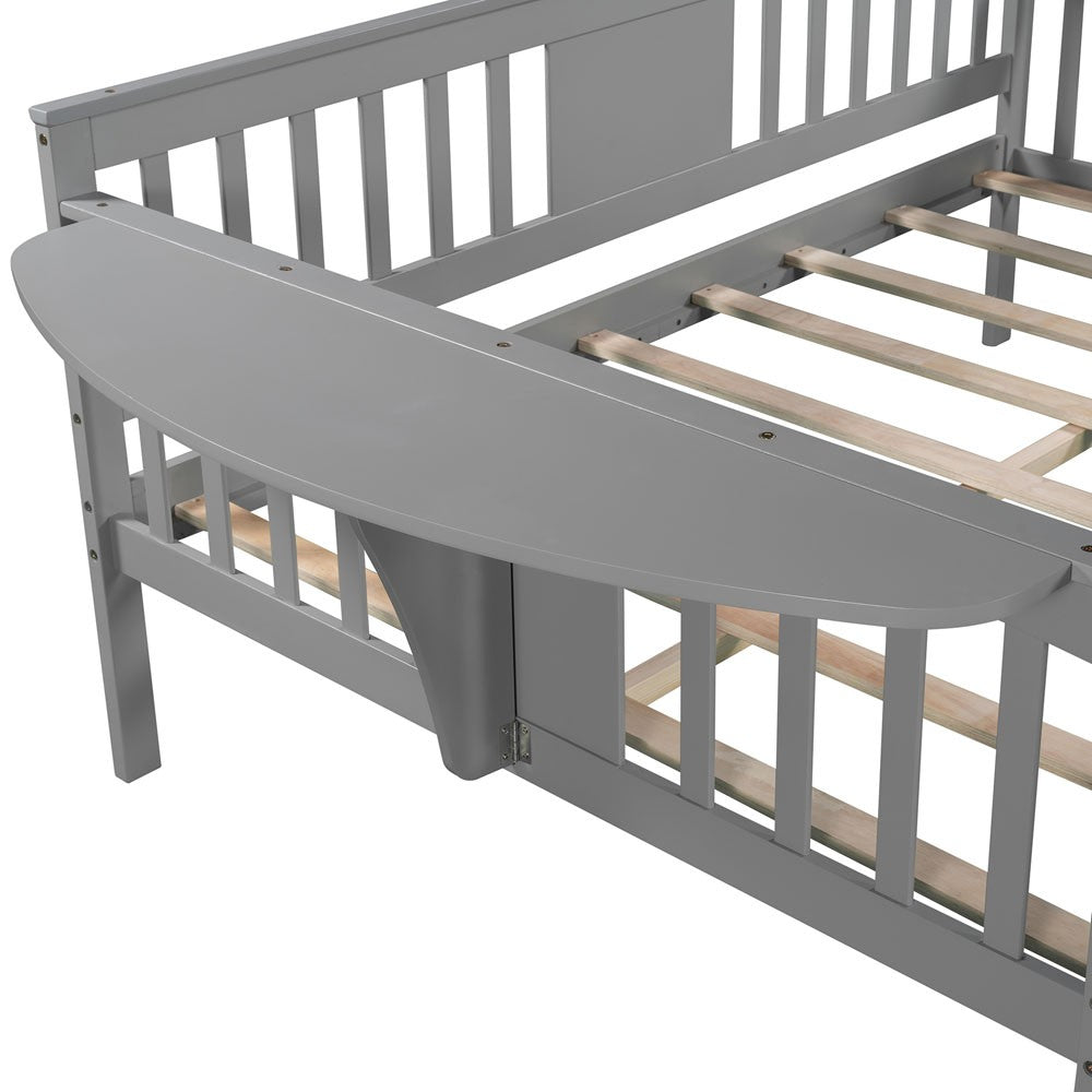 Gray Wood Full Bed Frame